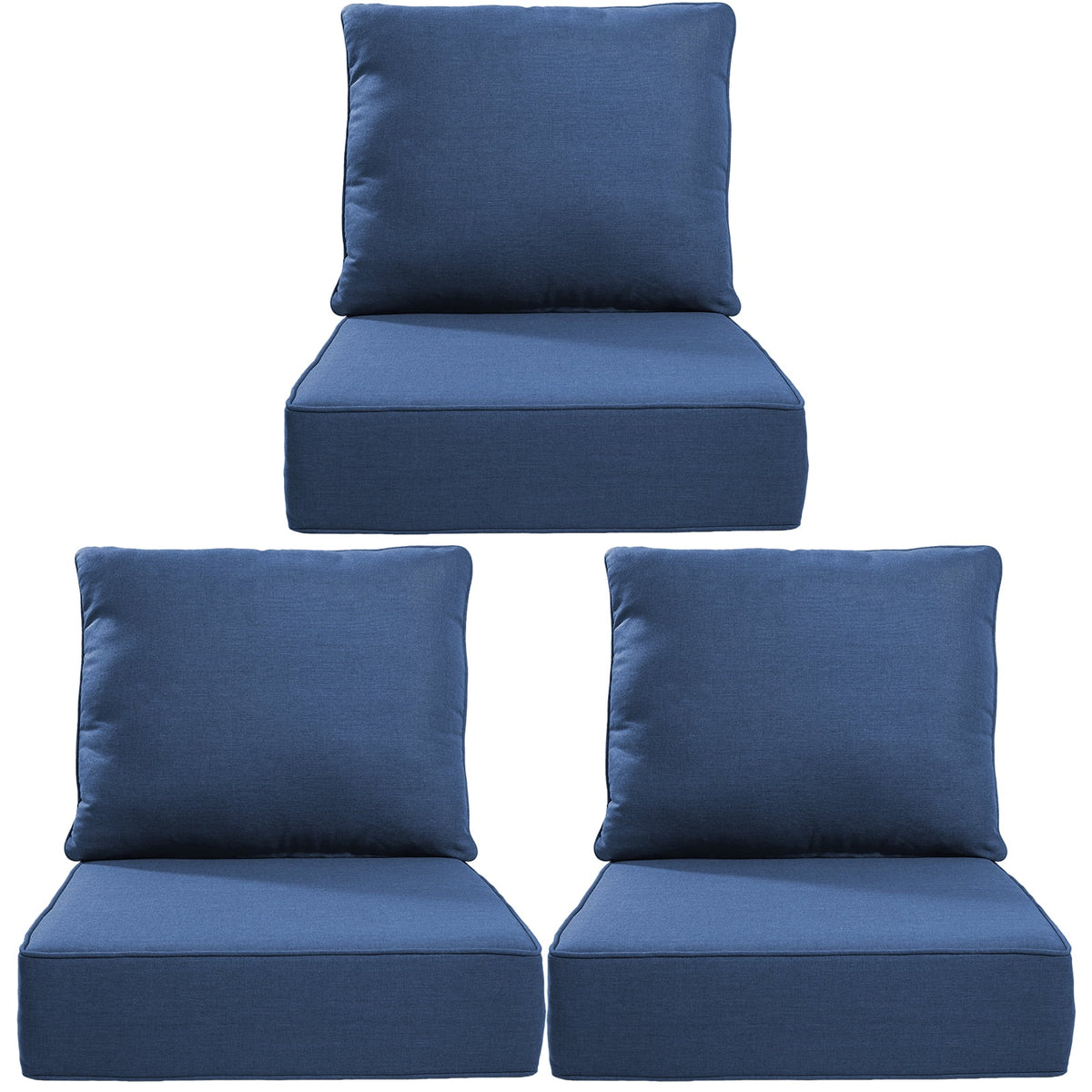 Bellefurn Outdoor Deep Seat Cushion 24 X 24 X 6 inch for Patio Furniture,Outdoor Chair Cushions Waterproof & Fade Resistant Patio Furniture Cushions for Wicker Chair, Sofa, Couch