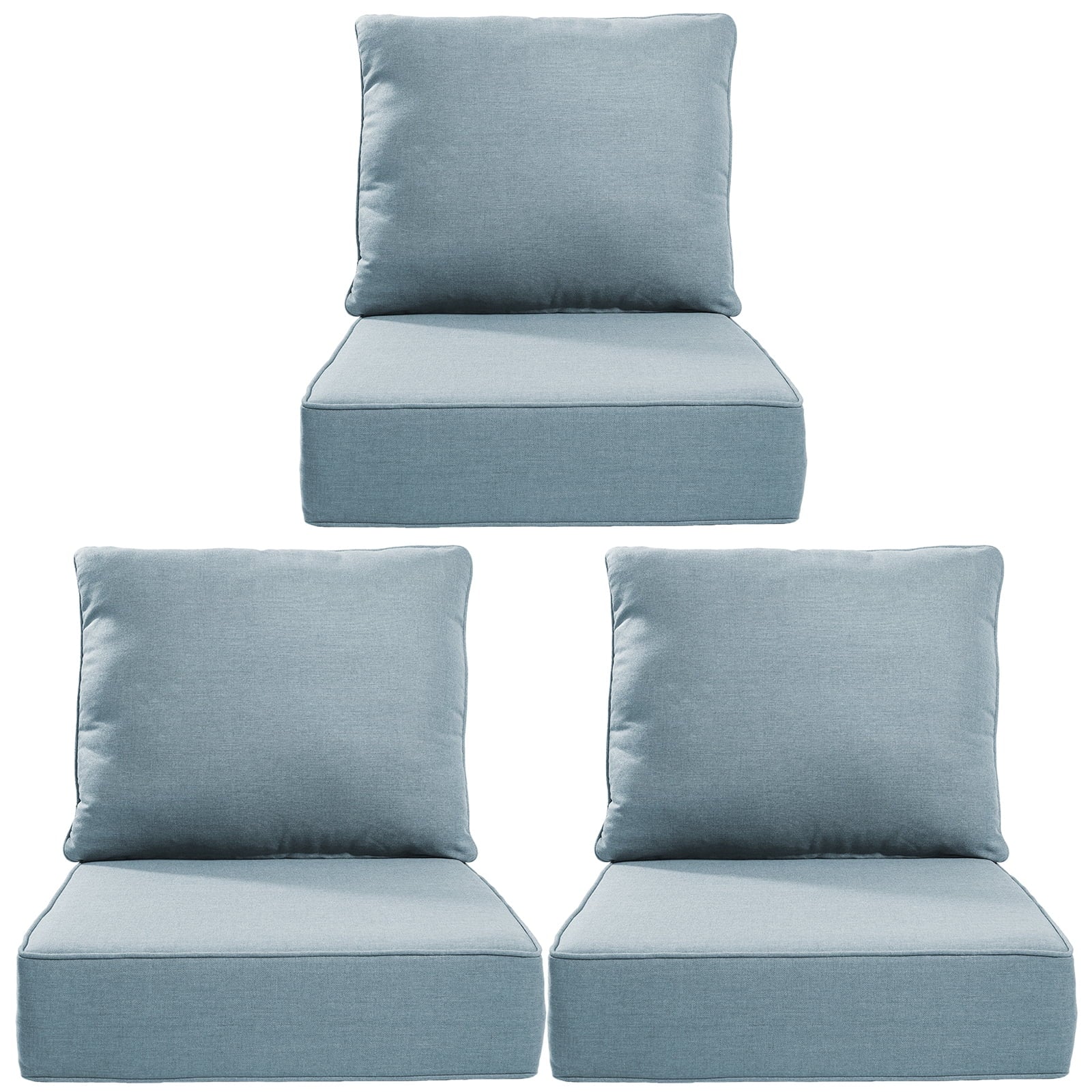 Bellefurn Outdoor Deep Seat Cushion 24 X 24 X 6 inch for Patio Furniture,Outdoor Chair Cushions Waterproof & Fade Resistant Patio Furniture Cushions for Wicker Chair, Sofa, Couch