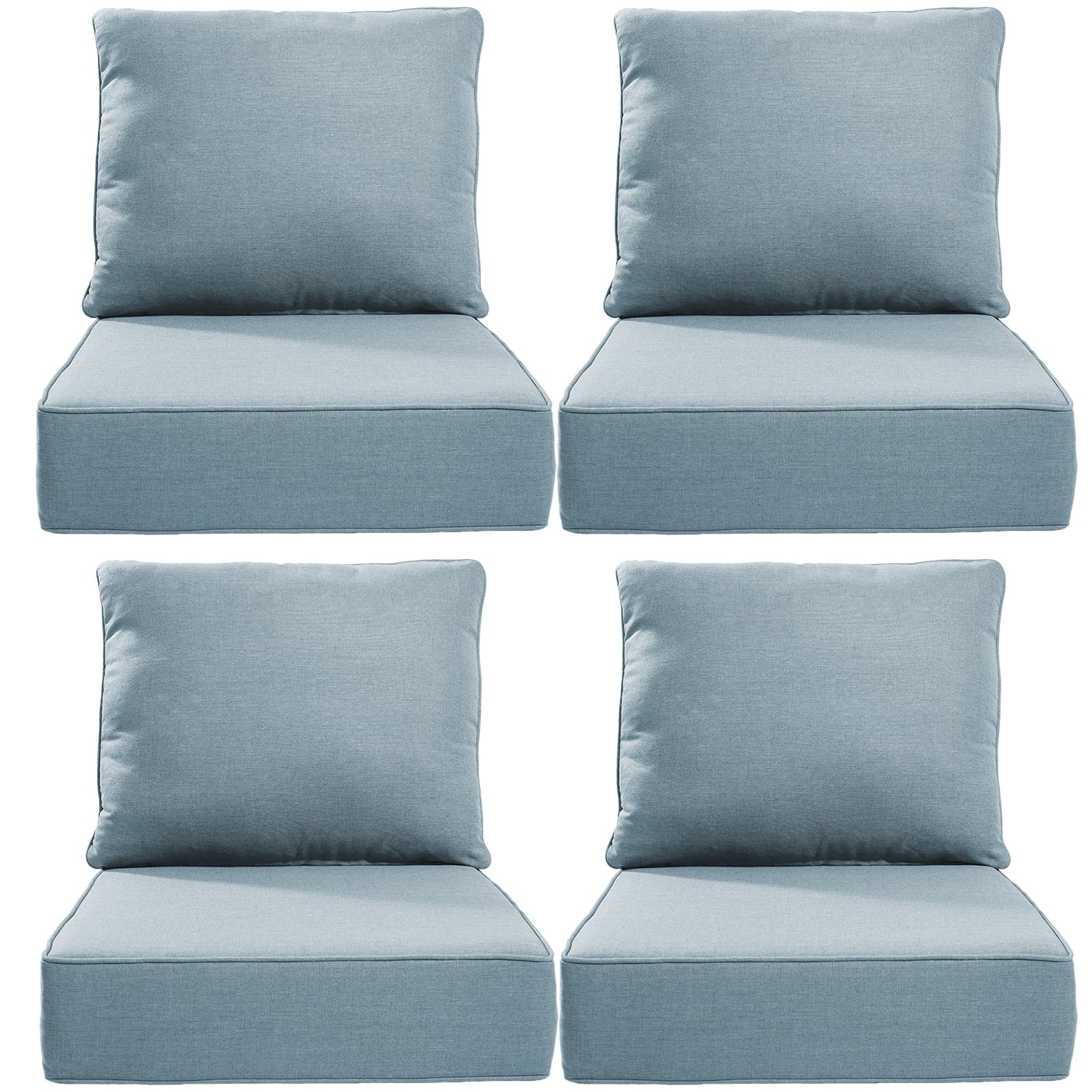 Bellefurn Outdoor Deep Seat Cushion 24 X 24 X 6 inch for Patio Furniture,Outdoor Chair Cushions Waterproof & Fade Resistant Patio Furniture Cushions for Wicker Chair, Sofa, Couch