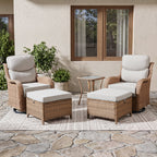 Bellefurn Outdoor Swivel Rocker Patio Chairs with 6" Thick Cushions,Patio Swivel Chairs Set of 2 Wicker Patio Chairs Patio Furniture Set for Porch Balcony Garden Deck Yard