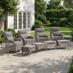 Bellefurn Outdoor Swivel Rocker Patio Chairs with 6" Thick Cushions,Wicker Swivel Chairs Set of 2 with Side Table,All-Weather Conversation Chairs for Porch,Balcony,Backyard,Deck & Fire Pit Area
