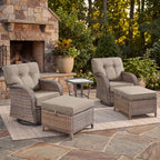 Bellefurn Outdoor Swivel Rocker Patio Chairs with 5" Thick Cushions,High Back Wicker Outdoor Swivel Chairs with Table,Patio Swivel Glider Chairs for Porch,Balcony,Garden,Deck & Backyard