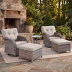 Bellefurn Outdoor Swivel Rocker Patio Chairs with 5" Thick Cushions,High Back Wicker Outdoor Swivel Chairs with Table,Patio Swivel Glider Chairs for Porch,Balcony,Garden,Deck & Backyard