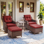 Bellefurn Luxury Outdoor Swivel Chairs Set with 6 inch Thick Cushions,Patio Swivel Rocking Chairs Set of 2 with Side Table,Patio Furniture Chairs Set for Balcony,Porch,Garden