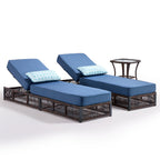 Bellefurn Outdoor Wicker Chaise Lounge with 5" Thick Cushion,High-Back Patio Lounge Chair with 5-Position Adjustable Backrest,All-Weather Rattan Recliner for Poolside,Backyard,Garden & Deck
