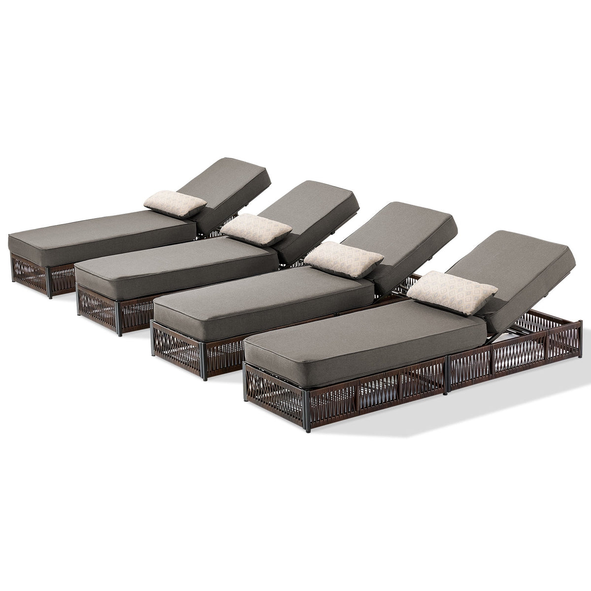Bellefurn Outdoor Wicker Chaise Lounge with 5" Thick Cushion,High-Back Patio Lounge Chair with 5-Position Adjustable Backrest,All-Weather Rattan Recliner for Poolside,Backyard,Garden & Deck