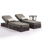 Bellefurn Outdoor Wicker Chaise Lounge with 5" Thick Cushion,High-Back Patio Lounge Chair with 5-Position Adjustable Backrest,All-Weather Rattan Recliner for Poolside,Backyard,Garden & Deck
