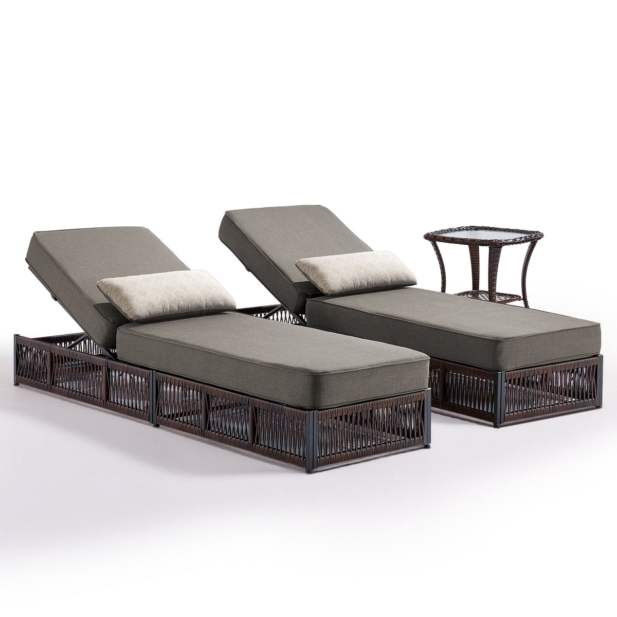 Bellefurn Outdoor Wicker Chaise Lounge with 5" Thick Cushion,High-Back Patio Lounge Chair with 5-Position Adjustable Backrest,All-Weather Rattan Recliner for Poolside,Backyard,Garden & Deck