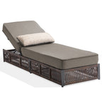 Bellefurn Outdoor Wicker Chaise Lounge with 5" Thick Cushion,High-Back Patio Lounge Chair with 5-Position Adjustable Backrest,All-Weather Rattan Recliner for Poolside,Backyard,Garden & Deck