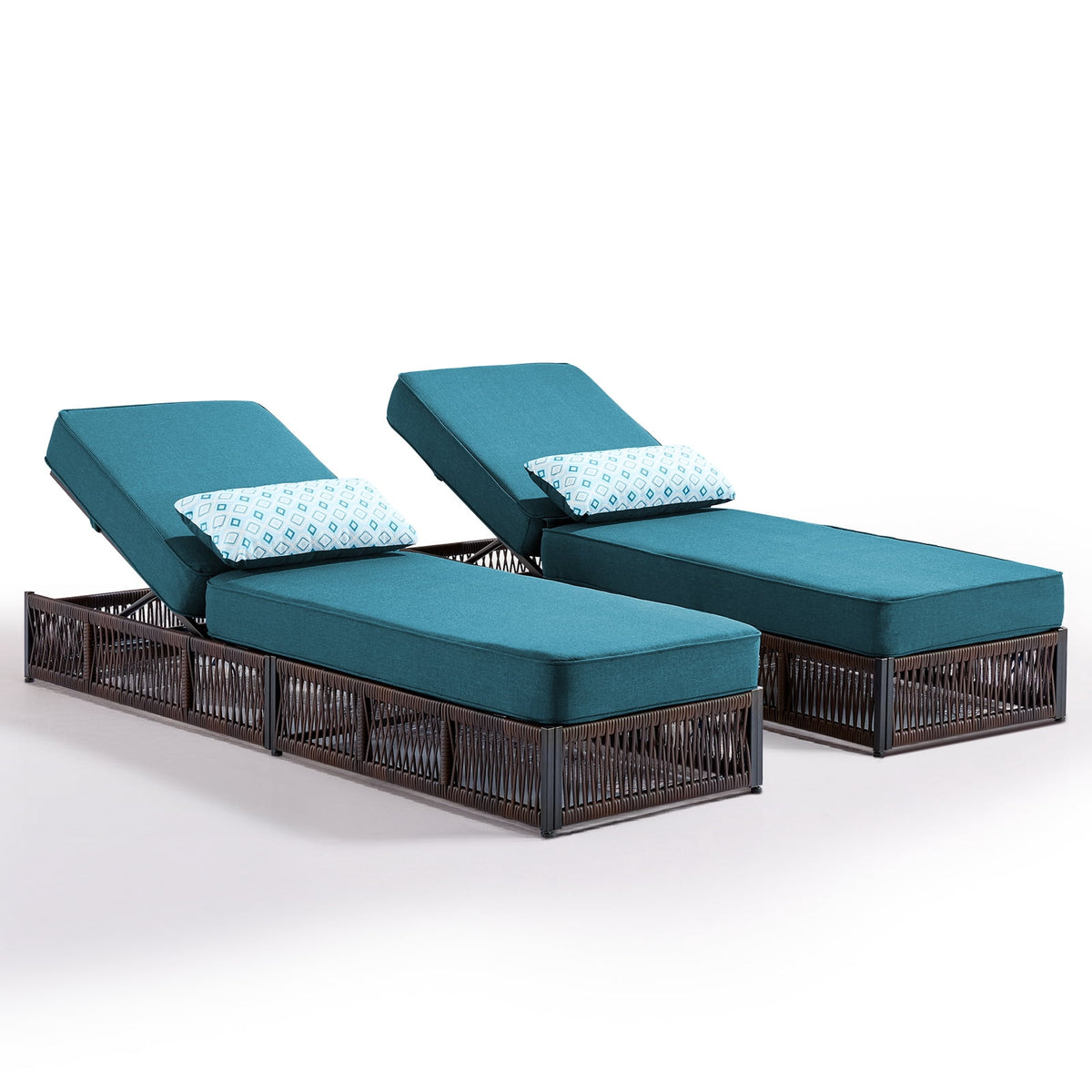 Bellefurn Outdoor Wicker Chaise Lounge with 5" Thick Cushion,High-Back Patio Lounge Chair with 5-Position Adjustable Backrest,All-Weather Rattan Recliner for Poolside,Backyard,Garden & Deck