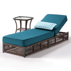 Bellefurn Outdoor Wicker Chaise Lounge with 5" Thick Cushion,High-Back Patio Lounge Chair with 5-Position Adjustable Backrest,All-Weather Rattan Recliner for Poolside,Backyard,Garden & Deck