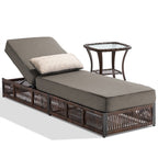 Bellefurn Outdoor Wicker Chaise Lounge with 5" Thick Cushion,High-Back Patio Lounge Chair with 5-Position Adjustable Backrest,All-Weather Rattan Recliner for Poolside,Backyard,Garden & Deck