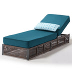 Bellefurn Outdoor Wicker Chaise Lounge with 5" Thick Cushion,High-Back Patio Lounge Chair with 5-Position Adjustable Backrest,All-Weather Rattan Recliner for Poolside,Backyard,Garden & Deck