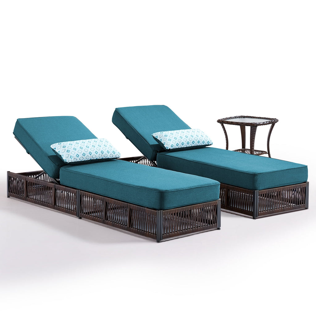Bellefurn Outdoor Wicker Chaise Lounge with 5" Thick Cushion,High-Back Patio Lounge Chair with 5-Position Adjustable Backrest,All-Weather Rattan Recliner for Poolside,Backyard,Garden & Deck