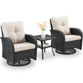 Bellefurn 5 Pieces Outdoor Patio Furniture Sets with Swivel Rocker Cha