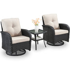 Bellefurn 5 Pieces Outdoor Patio Furniture Sets with Swivel Rocker Cha