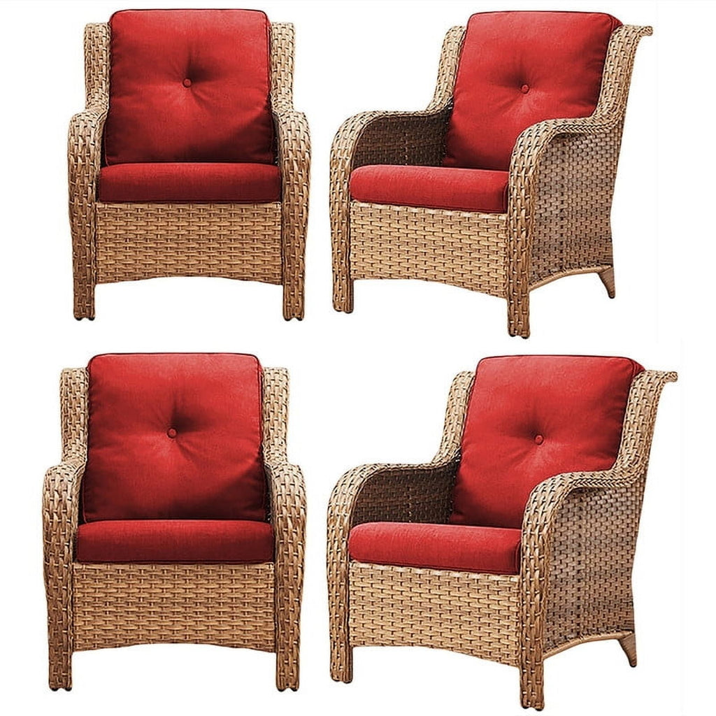 Bellefurn Patio Wicker Chairs Set of 2,High Back Outdoor Rattan Patio Chairs Outdoor Conversation Set for Garden Backyard Proch Deck