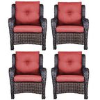 Bellefurn Patio Wicker Chairs Set of 2,High Back Outdoor Rattan Patio Chairs Outdoor Conversation Set for Garden Backyard Proch Deck