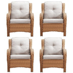 Bellefurn Patio Wicker Chairs Set of 2,High Back Outdoor Rattan Patio Chairs Outdoor Conversation Set for Garden Backyard Proch Deck