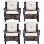 Bellefurn Patio Wicker Chairs Set of 2,High Back Outdoor Rattan Patio Chairs Outdoor Conversation Set for Garden Backyard Proch Deck