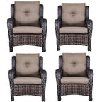 Bellefurn Patio Wicker Chairs Set of 2,High Back Outdoor Rattan Patio Chairs Outdoor Conversation Set for Garden Backyard Proch Deck