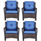 Bellefurn Patio Wicker Chairs Set of 2,High Back Outdoor Rattan Patio Chairs Outdoor Conversation Set for Garden Backyard Proch Deck