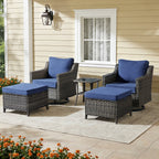 Bellefurn Outdoor Wicker Rocking Chair Patio Swivel Chairs Set of 2,Patio Swivel Rocker Rattan Furniture Sets for Outdoor Porch Deck Garden Backyard