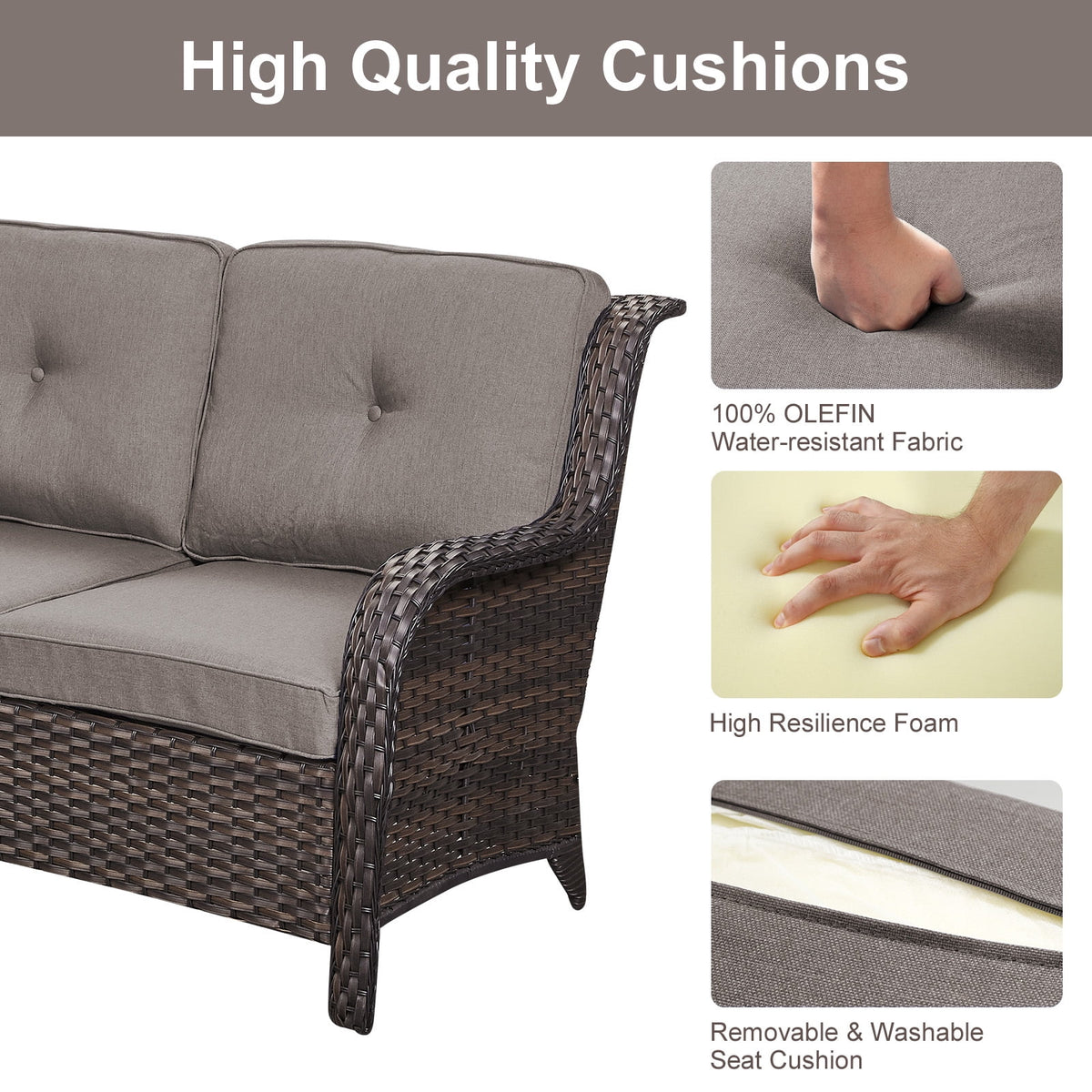 Bellefurn Outdoor Patio Furniture Set,Wicker Sectional Sofa Set with Coffee Table, L-Shaped All Weather Rattan Conversation Set for Backyard,Porch,Deck and Garden