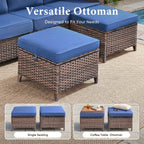 Bellefurn Outdoor Swivel Rocker Patio Chairs with 5" Thick Cushions,High Back Wicker Outdoor Swivel Chairs with Table,Patio Swivel Glider Chairs for Porch,Balcony,Garden,Deck & Backyard