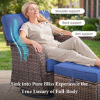 Bellefurn Outdoor Swivel Rocker Patio Chairs with 5" Thick Cushions,High Back Wicker Outdoor Swivel Chairs with Table,Patio Swivel Glider Chairs for Porch,Balcony,Garden,Deck & Backyard
