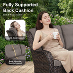 Bellefurn Outdoor Patio Furniture Set,Wicker Sectional Sofa Set with Coffee Table, L-Shaped All Weather Rattan Conversation Set for Backyard,Porch,Deck and Garden