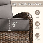 Bellefurn Patio Swivel Rocker Chairs Set of 2 with Ottomans,Outdoor Swivel Chairs with 6" Thick Cushions, All-Weather Conversation Set for Porch, Backyard, Deck & Garden