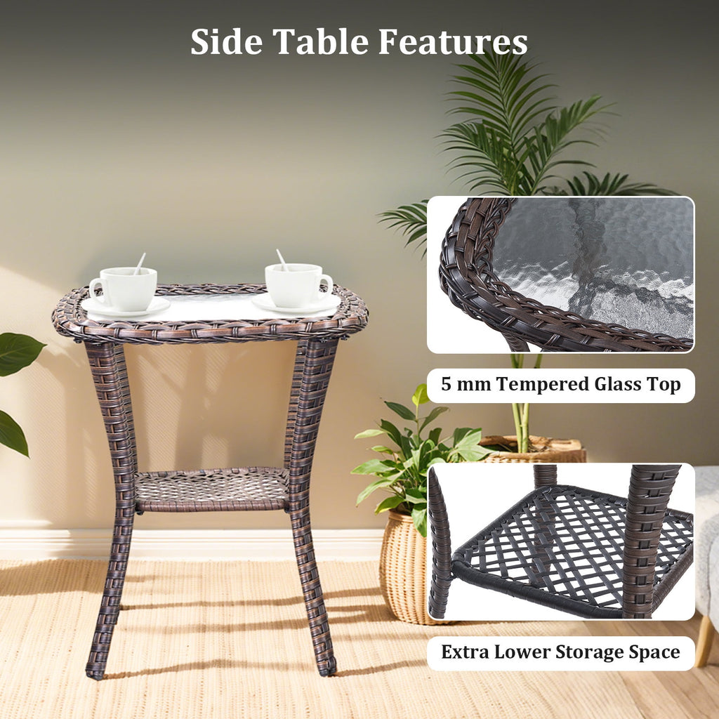 Bellefurn Luxury 6 Pieces Outdoor Patio Furniture Set with Swivel Rocker Chairs 6-inch Extra Thick Cushions,Sofa Coffee Table,Wicker Conversation Sets for Porch Deck Backyard Poolside