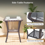 Bellefurn Luxury 6 Pieces Outdoor Patio Furniture Set with Swivel Rocker Chairs 6-inch Extra Thick Cushions,Sofa Coffee Table,Wicker Conversation Sets for Porch Deck Backyard Poolside