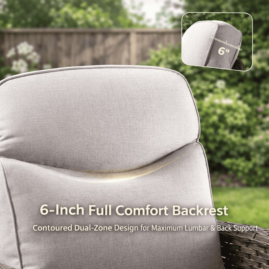 Bellefurn Outdoor Swivel Rocker Patio Chairs with 6" Thick Cushions,Patio Swivel Chairs Set of 2 Wicker Patio Chairs Patio Furniture Set for Porch Balcony Garden Deck Yard