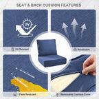 Bellefurn Luxury Outdoor Deep Seat Cushion 22 X 24 X 6 inch for Patio Furniture,Outdoor Sofa Cushions Chairs Cushions,Waterproof & Fade Resistant Patio Furniture Cushions for Wicker Chair,Couch