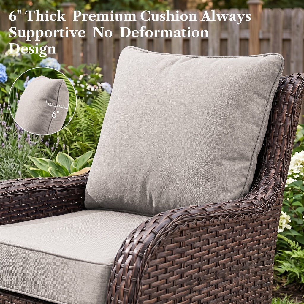 Bellefurn Outdoor Deep Seat Cushion 24 X 24 X 6 inch for Patio Furniture,Outdoor Chair Cushions Waterproof & Fade Resistant Patio Furniture Cushions for Wicker Chair, Sofa, Couch