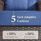 Bellefurn Outdoor Swivel Rocker Patio Chairs with 5" Thick Cushions,High Back Wicker Outdoor Swivel Chairs with Table,Patio Swivel Glider Chairs for Porch,Balcony,Garden,Deck & Backyard