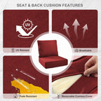 Bellefurn Outdoor Deep Seat Cushion 24 X 24 X 6 inch for Patio Furniture,Outdoor Chair Cushions Waterproof & Fade Resistant Patio Furniture Cushions for Wicker Chair, Sofa, Couch