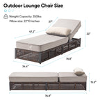 Bellefurn Outdoor Wicker Chaise Lounge with 5" Thick Cushion,High-Back Patio Lounge Chair with 5-Position Adjustable Backrest,All-Weather Rattan Recliner for Poolside,Backyard,Garden & Deck