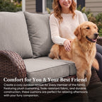 Bellefurn Outdoor Deep Seat Cushion 24 X 24 X 6 inch for Patio Furniture,Outdoor Chair Cushions Waterproof & Fade Resistant Patio Furniture Cushions for Wicker Chair, Sofa, Couch