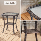 Bellefurn Outdoor Swivel Rocker Patio Chairs with 5" Thick Cushions,High Back Wicker Outdoor Swivel Chairs with Table,Patio Swivel Glider Chairs for Porch,Balcony,Garden,Deck & Backyard