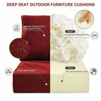 Bellefurn Outdoor Deep Seat Cushion 24 X 24 X 6 inch for Patio Furniture,Outdoor Chair Cushions Waterproof & Fade Resistant Patio Furniture Cushions for Wicker Chair, Sofa, Couch