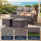 Bellefurn Outdoor Swivel Rocker Patio Chairs with Side Table,Patio Swivel Chairs Set of 2 Wicker Patio Chairs Patio Furniture Set for Porch Balcony Garden Deck Yard